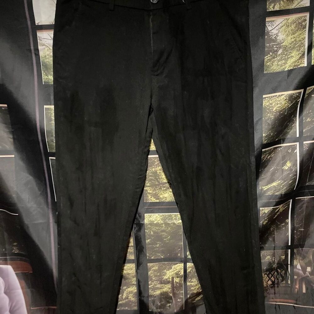 Plaid & Plain Women's Black Trousers